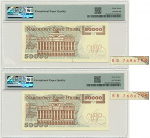 Set, 50,000 gold 1989 - BB - PMG 67 EPQ - consecutive numbers (2 pieces).