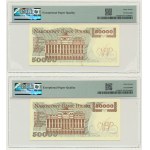 Zestaw, 50.000 złotych 1989 - BB - PMG 67 EPQ - kolejne numery (2 szt.)