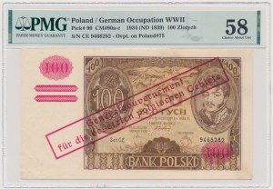 100 złotych 1934(9) z ORYGINALNYM przedrukiem - Ser.C.E. - PMG 58