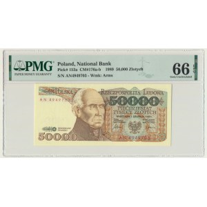 50.000 złotych 1989 - AN - PMG 66 EPQ