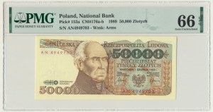 50.000 złotych 1989 - AN - PMG 66 EPQ