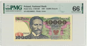 10,000 PLN 1987 - R - PMG 66 EPQ