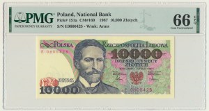 10.000 PLN 1987 - E - PMG 66 EPQ