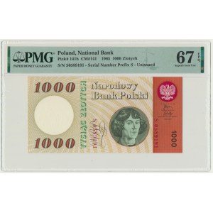 1.000 złotych 1965 - S - PMG 67 EPQ