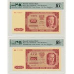 Zestaw, 100 złotych 1948 - KR - PMG 67-68 EPQ - kolejne numery (2 szt.)