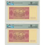 Zestaw, 100 złotych 1948 - KR - PMG 67-68 EPQ - kolejne numery (2 szt.)
