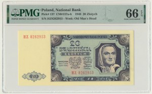 20 złotych 1948 - HZ - PMG 66 EPQ
