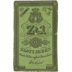 1 złoty 1831 - Łubieński - PMG 15 NET - cienki papier - RZADKIE