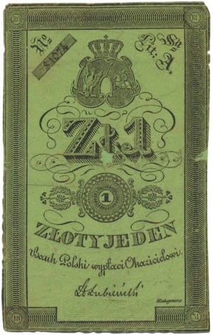 1 zloty 1831 - Łubieński - PMG 15 NET - papier fin - RARE