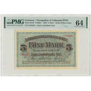 Kowno, 5 Mark 1918 - C - PMG 64