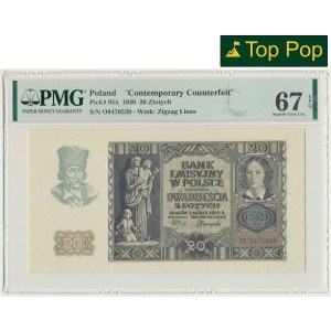 20 złotych 1940 - O - PMG 67 EPQ