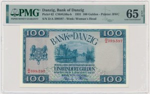 Danzig, 100 Gulden 1931 - D/A - PMG 65 EPQ - RARE