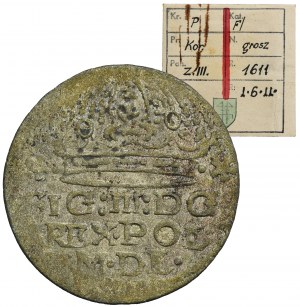 Sigismund III Vasa, Groschen Krakau 1611 - FORGERY FROM THE ERA, ex. Kałkowski