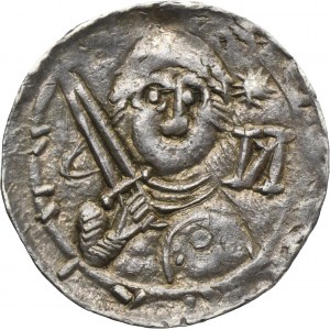 Vladislaus II the Exile, Denarius - Prince and Bishop, letter И