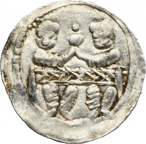 Boleslaw IV the Curly, Denarius - Two at the table