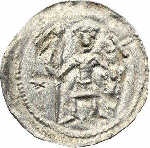 Boleslaw IV the Curly, Denarius - Two at the table