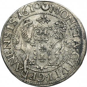 Sigismund III Vasa, 1/4 Thaler Danzig 1610 - VERY RARE
