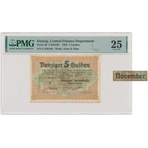 Danzig, 5 Gulden 1923 - November - PMG 25 - RARE