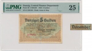 Danzig, 5 Gulden 1923 - November - PMG 25 - RARE