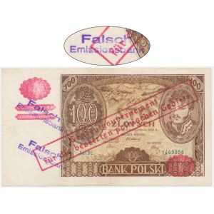 100 złotych 1934(9) - Ser. BE. - fałszywy przedruk okupacyjny - FALSCH EMISSIONSBANK