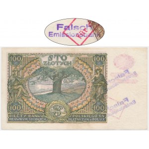 100 złotych 1934(9) - Ser. BE. - fałszywy przedruk okupacyjny - FALSCH EMISSIONSBANK