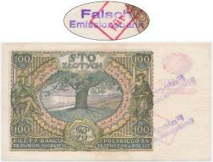100 zloty 1934(9) - Ser. BE. - réimpression de la fausse profession - FALSCH EMISSIONSBANK