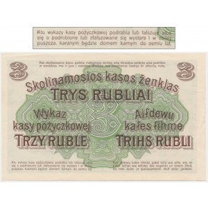 Posen, 3 Rubel 1916 - A 000953 - long clause - LOW NUMBER - RARE