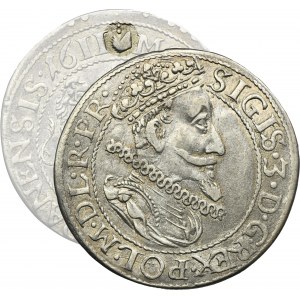 Sigismund III Vasa, 1/4 Thaler Danzig 1611 - VERY RARE, two dots above the paw