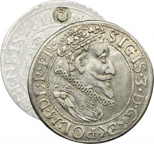Sigismund III Vasa, 1/4 Thaler Danzig 1611 - VERY RARE, two dots above the paw