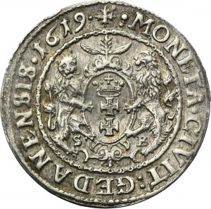 Sigismund III Vasa, 1/4 Thaler Danzig 1619 SB - RARE