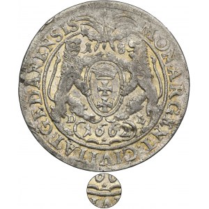 John II Casimir, 1/4 Thaler Danzig 1662 DL - RARE