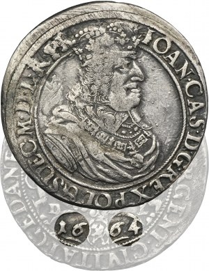 John II Casimir, Ort Danzig 1664 DL - RARE