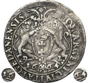 John II Casimir, Ort Danzig 1664 DL - RARE