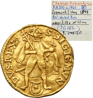 FEIN, Sigismund I the Old, Ducat 1548 - HUGE RARITY, ex. Radziwill, ex. Kaleniecki
