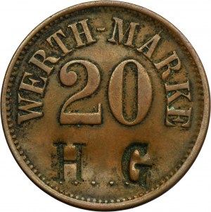 Trzciniec, Hirschfelde Grube, 20 Pfennig