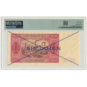 100 złotych 1948 - SPECIMEN - D 123456/789000 - PMG 64
