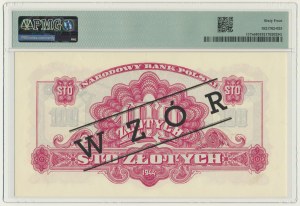 100 złotych 1944 ...owe - WZÓR - Ax 778... - PMG 64