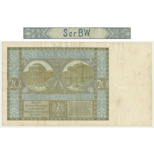20 złotych 1926 - Ser.B.W. - NIENOTOWANA SERIA - WIELKA RZADKOŚĆ