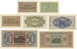Germany, set 50 Reichspfennig-50 Reichsmark (1939-44)(7 pcs.)