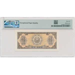 Romania, 1 Leu 1952 - red serial - PMG 66 EPQ