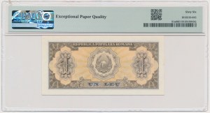 Romania, 1 Leu 1952 - red serial - PMG 66 EPQ