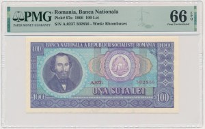 Roumanie, 100 lei 1966 - PMG 66 EPQ