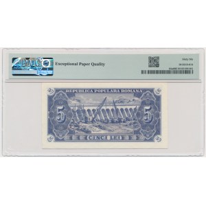 Rumunia, 5 lei 1952 - czerwony numerator - PMG 66 EPQ