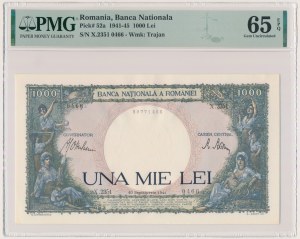 Roumanie, 1 000 lei 1941 - PMG 65 EPQ