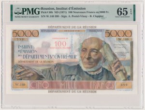 Reunion, 100 New Francs on 5.000 Francs (1971) - PMG 65 EPQ