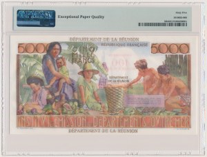 Reunion, 100 New Francs on 5.000 Francs (1971) - PMG 65 EPQ
