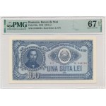 Rumunia, 100 lei 1952 - czerwony numerator - PMG 67 EPQ