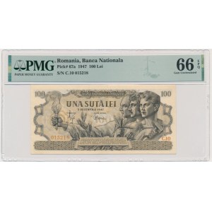 Romania, 100 Lei 1947 - PMG 66 EPQ