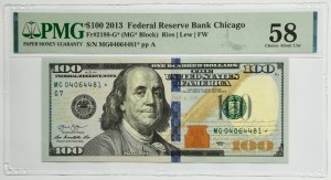 USA, Green Seal, Chicago, 100 Dollars 2013 ★ - Rios & Lew - replacement - PMG 58