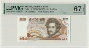 Autriche, 20 shillings 1986 - PMG 67 EPQ